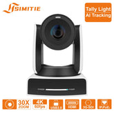 4K60 Broadcast PTZ Camera | 30x Optical Zoom, NDI, AI Tracking & Tally (White) | SIMITIE BX30UHD