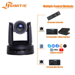 1080P PTZ Video Camera | 10x Optical Zoom, AI Tracking, NDI & SDI | SIMITIE PA-10X-SDI