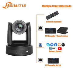 4K PTZ Conference Camera | 10x Optical Zoom, AI Tracking, NDI & SDI | SIMITIE PA4-10X-SDI