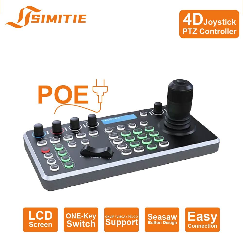 Premium 4D Joystick PTZ Camera Controller | IP & Serial Control | VISCA, ONVIF, PELCO Protocol Support
