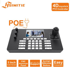 4K Preview PTZ Camera Controller | 5-inch Screen & 4D Variable Speed Joystick | POE & Multi-Protocol