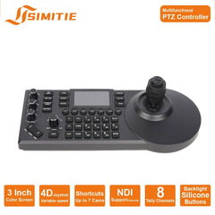 Professional 4D Joystick PTZ Controller | NDI|HX2, VISCA-IP, & ONVIF Support | w/ Built-in Preview Screen