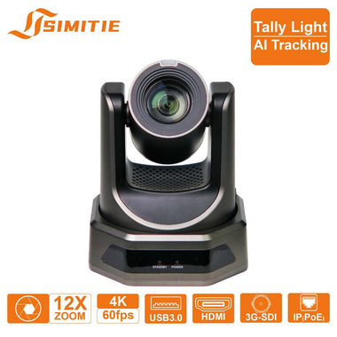 SVX61SH 4KP60 UHD 12x Optical Zoom NDI SDI AI Tracking PTZ Video Camera With Tally Light