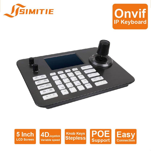 PTZ Controller,4D Joystick Onvif PTZ Controller with 5 inch LCD support POE
