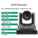 Professional 30x Zoom Hd 1080p Ptz Camera